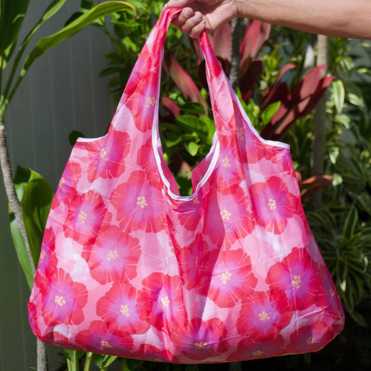 Reusable Shopping Bag - Gradient Hibiscus Pink – liana lola