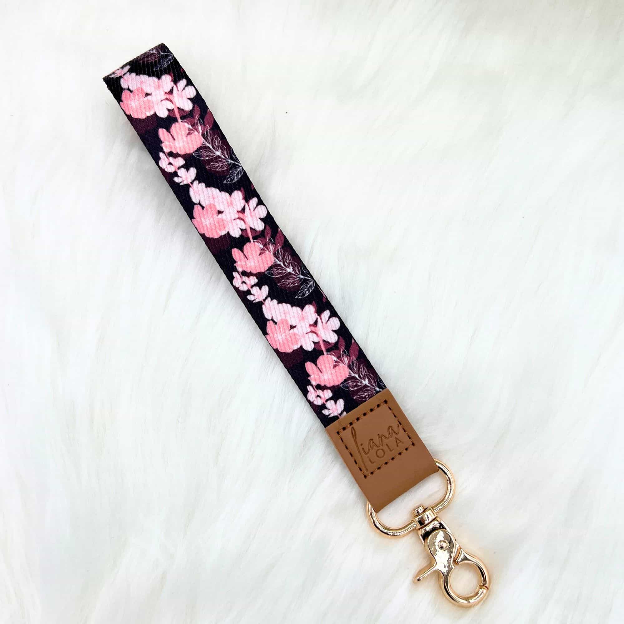 Keychain Wristlet - Sakura Black Pink – liana lola