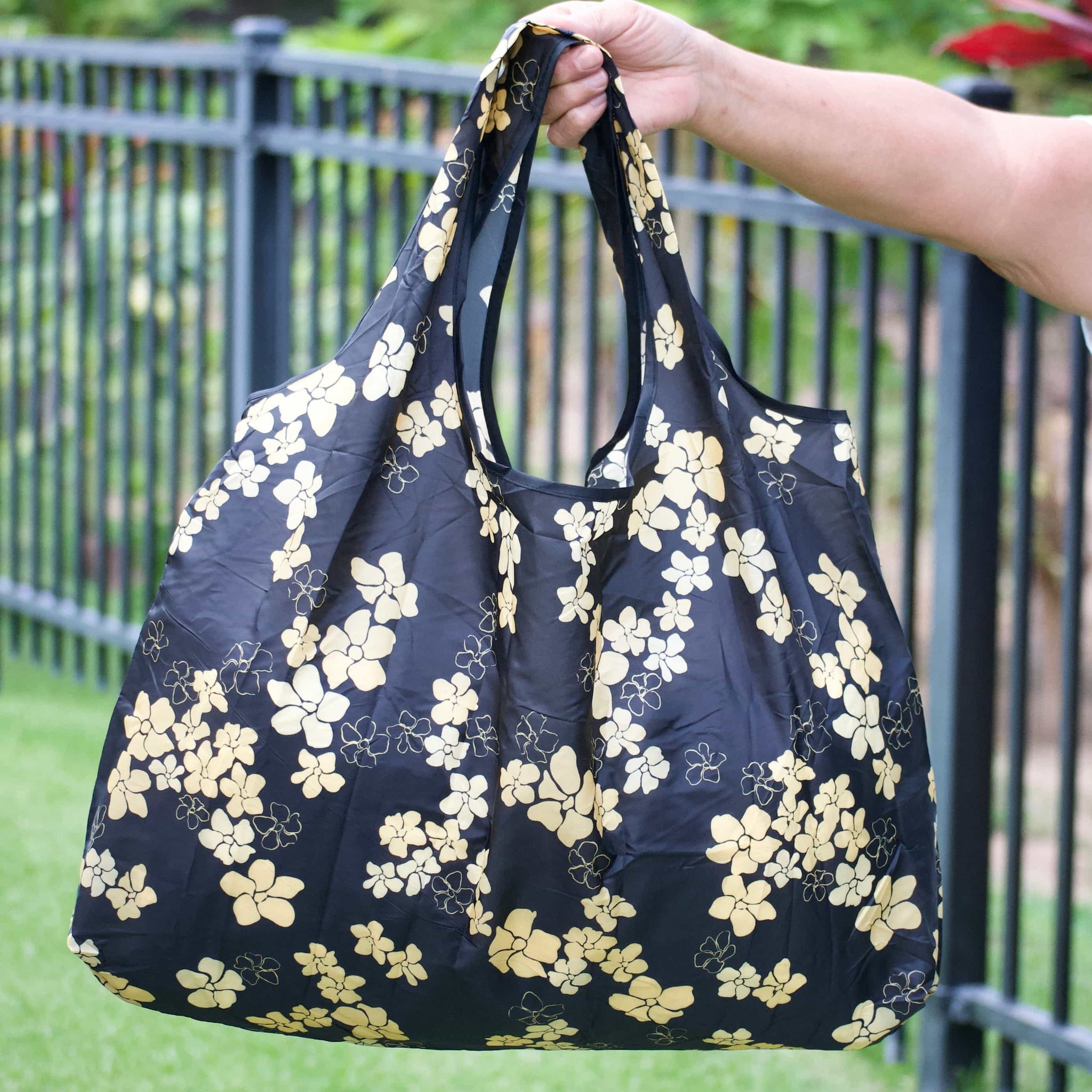 Reusable Shopping Bag - Black Puakenikeni – liana lola